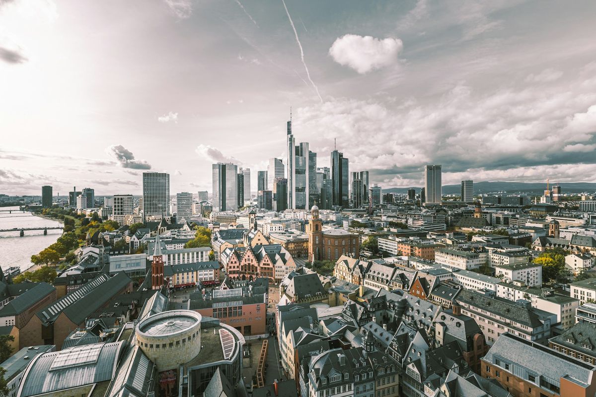 Frankfurt aerial cityscape during daytime