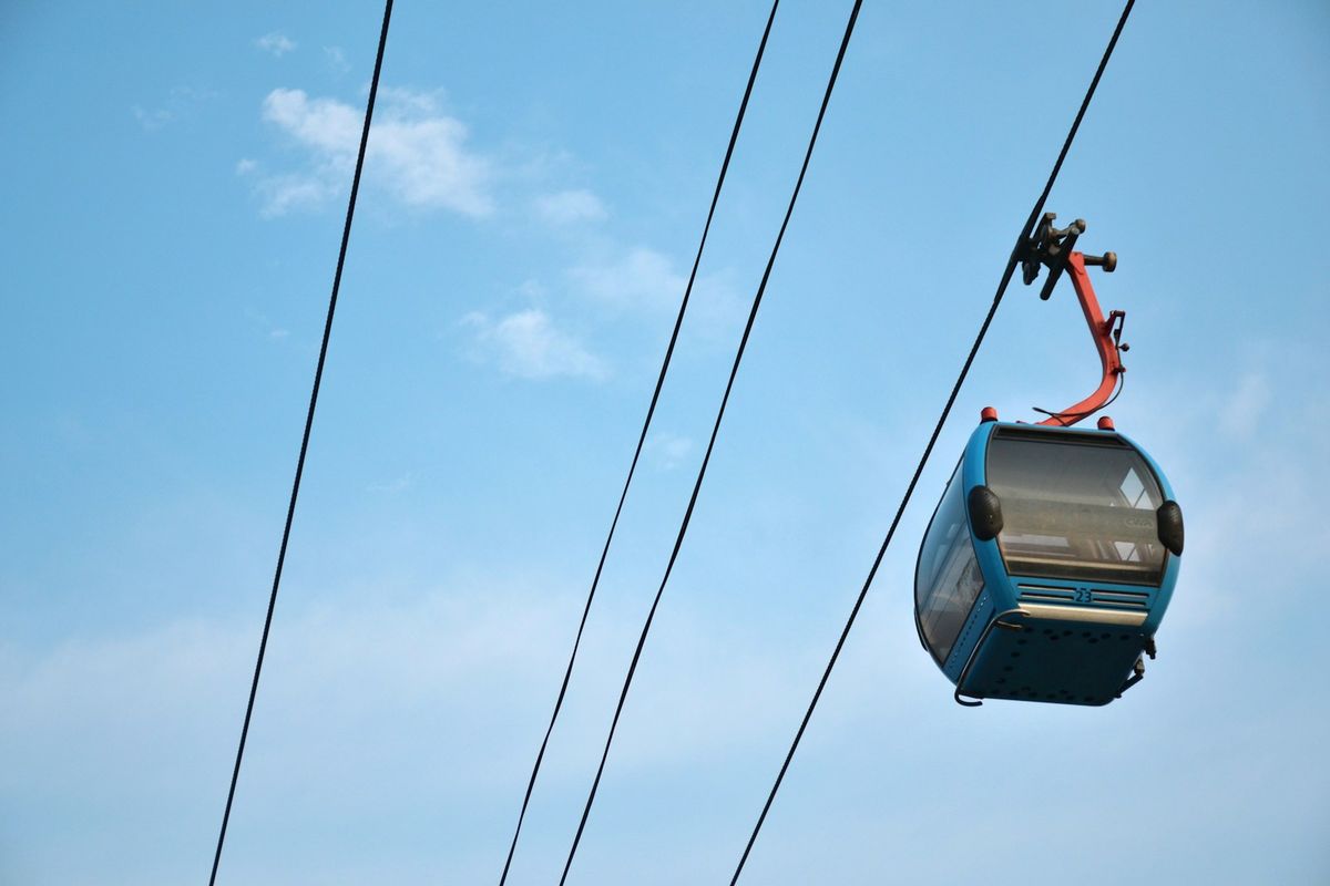 Ngong Ping 360 cable car above Lantau Island