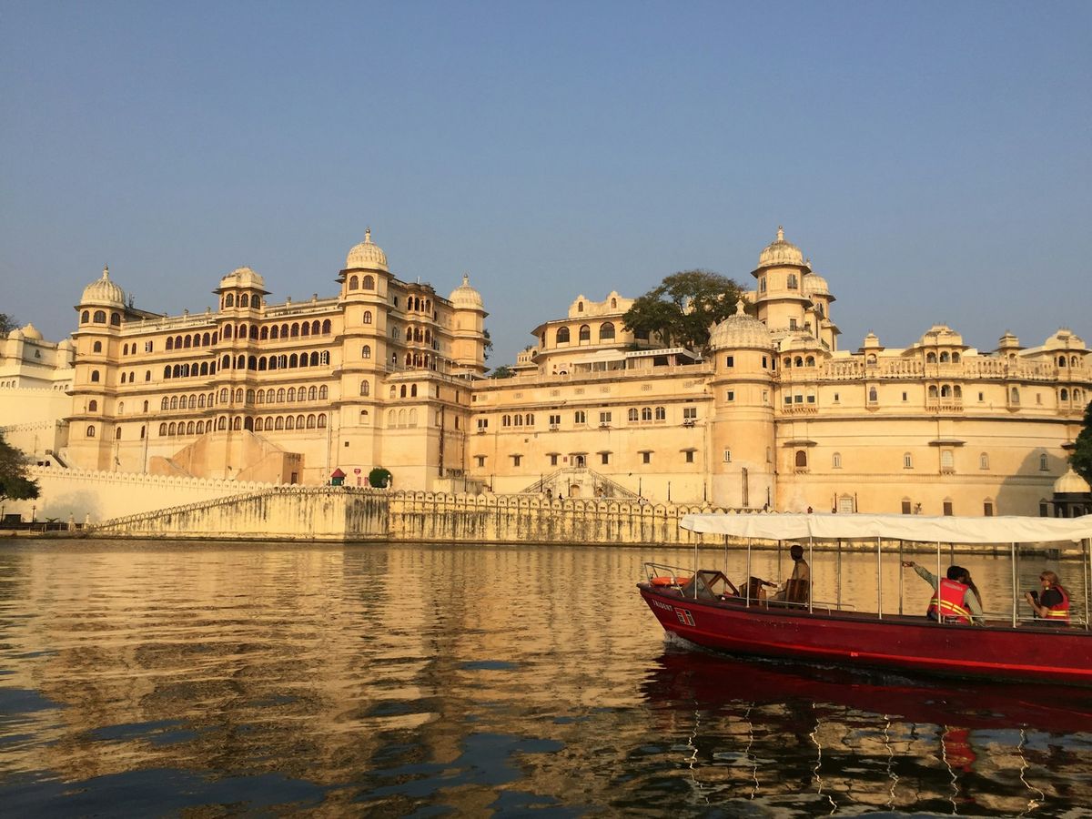 Boat on Lake Pichola near the City Palace, Udaipur