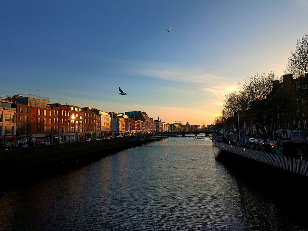 River Liffey running through Dublin city, Ireland