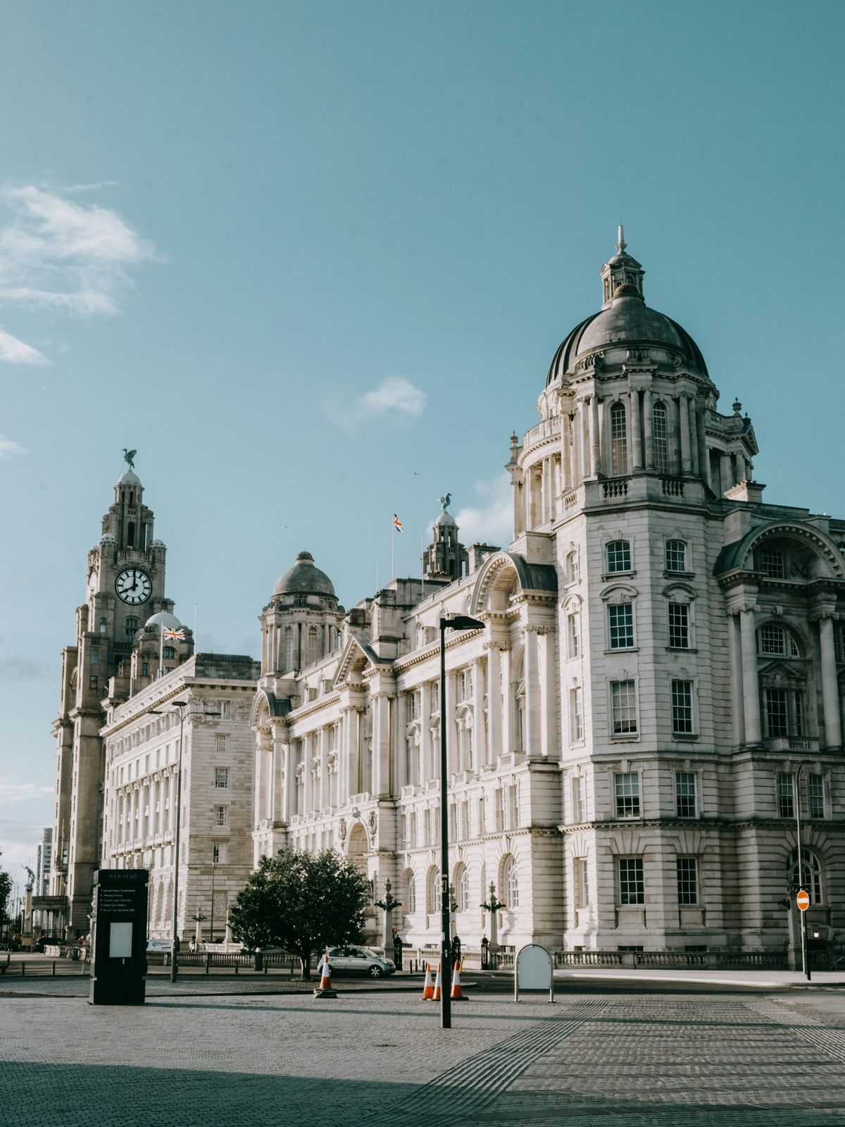 Large clock tower building in Liverpool