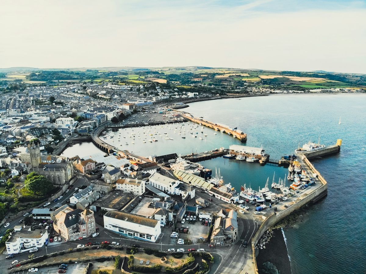 Portsmouth harbour aerial view