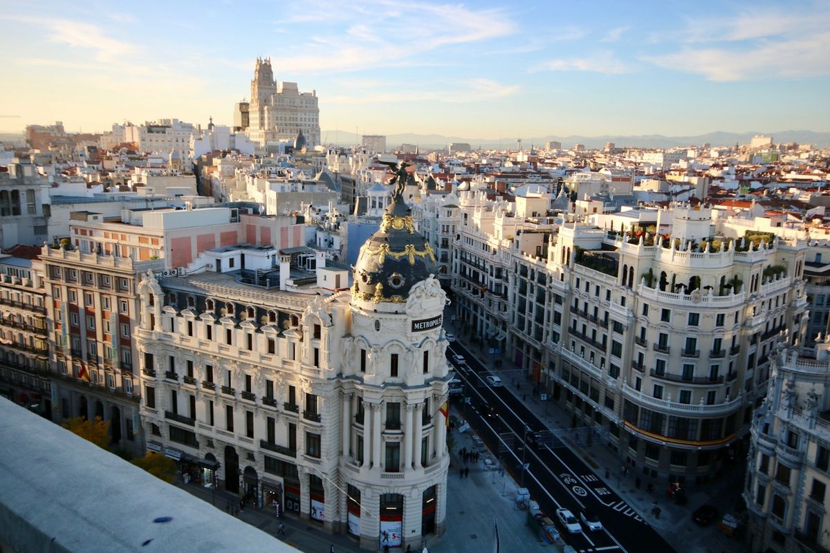 Gran Via Madrid busy city street