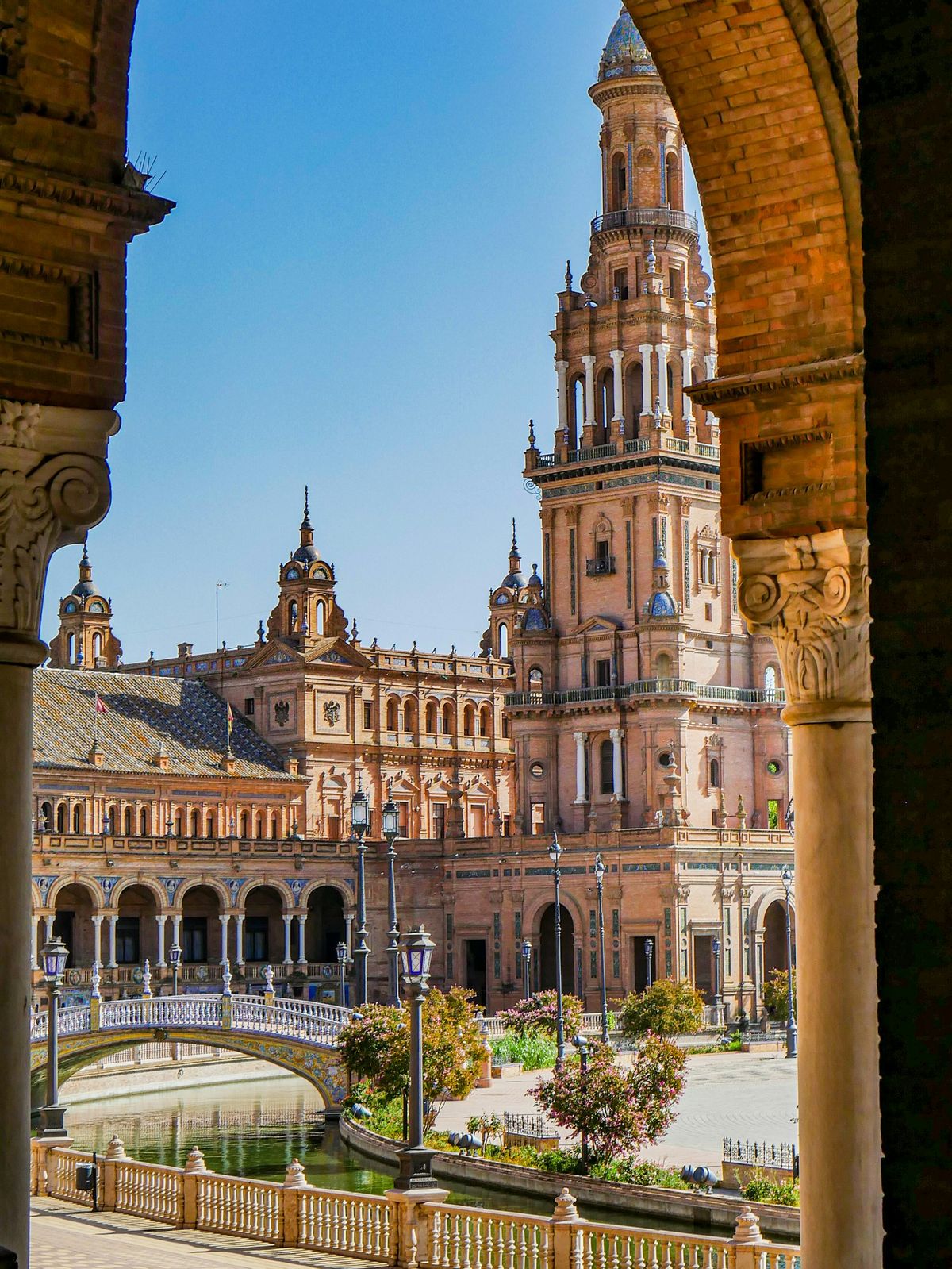 Seville landmark bridge and building