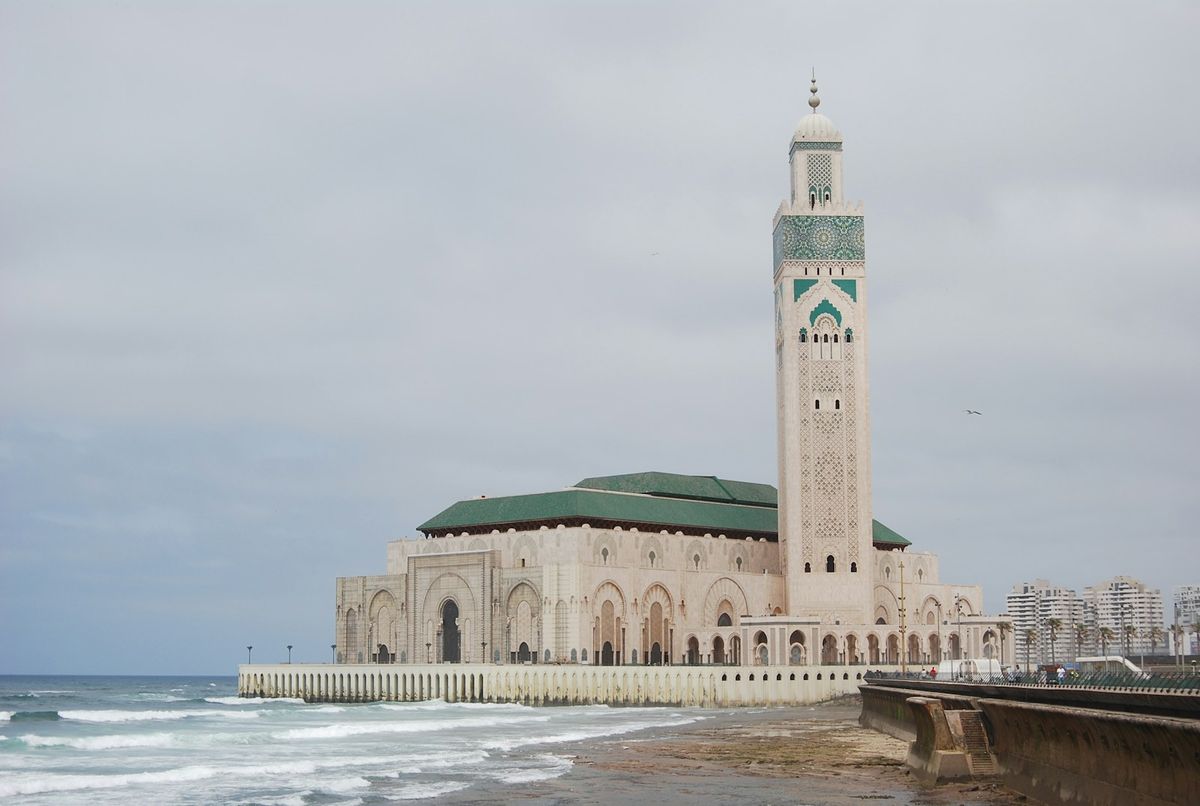Hassan II Mosque on the Casablanca coast, Morocco
