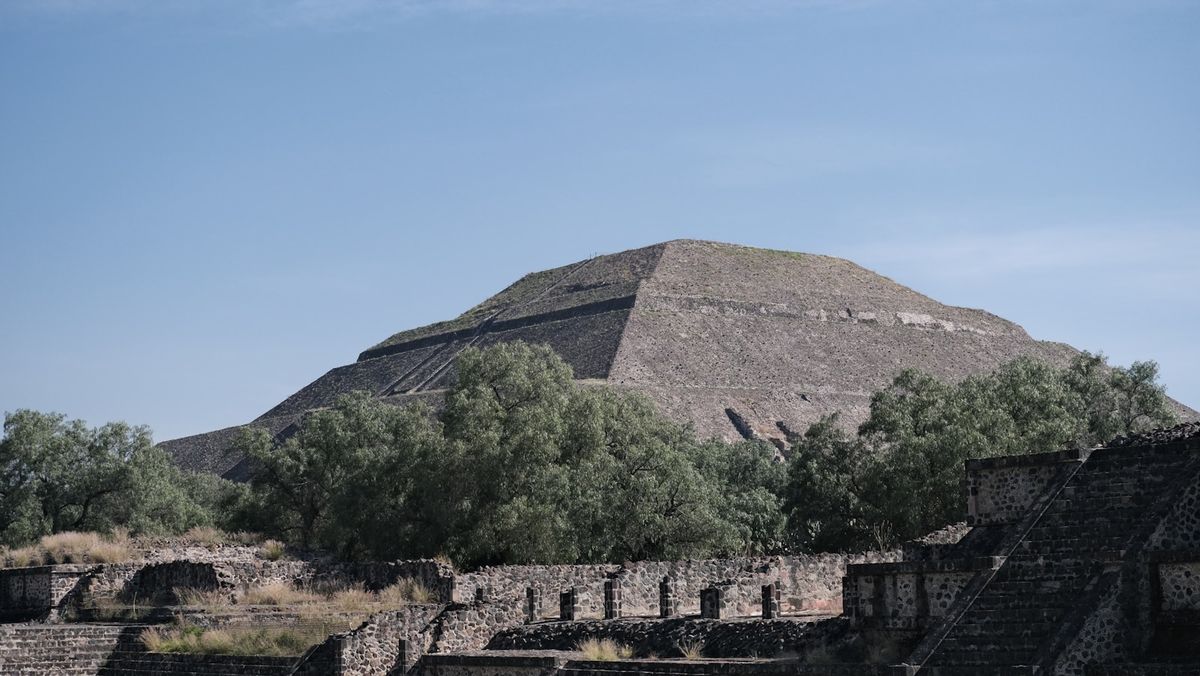 Pyramid of the Sun at the ancient site of Teotihuacan near Mexico City