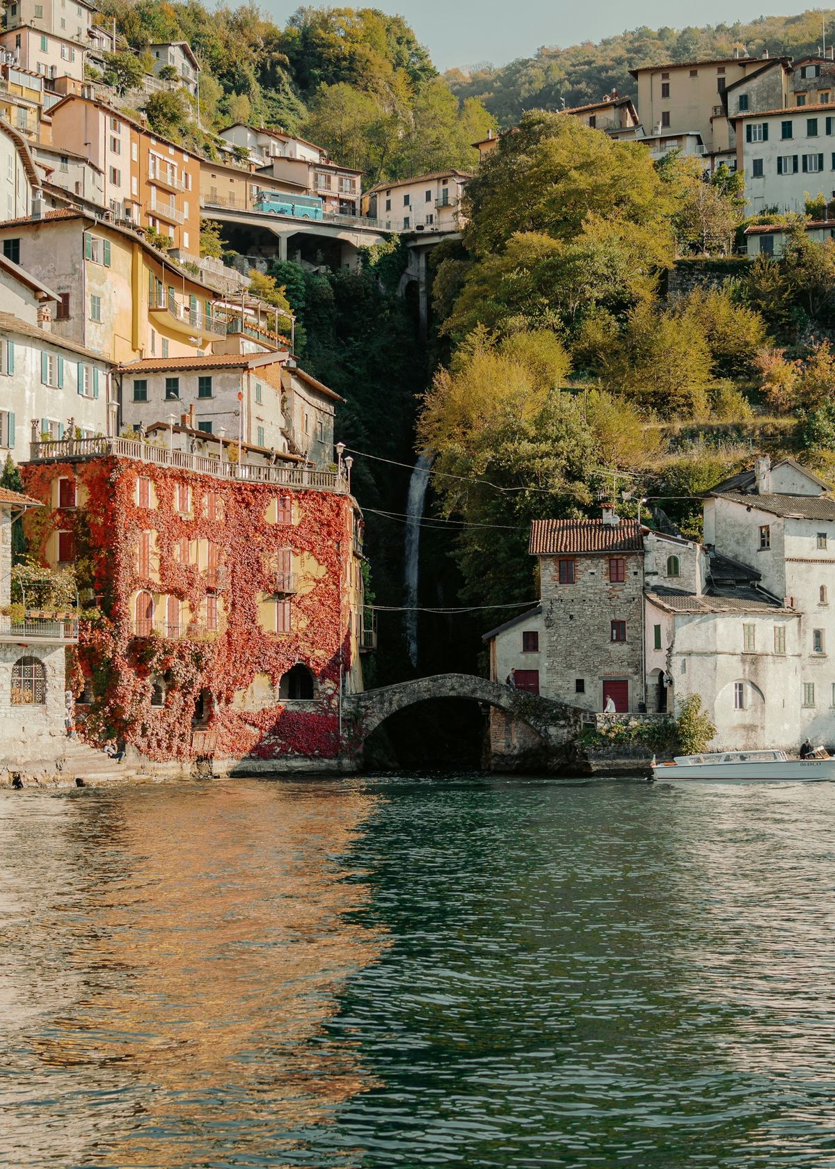Lake Como with buildings along the shoreline