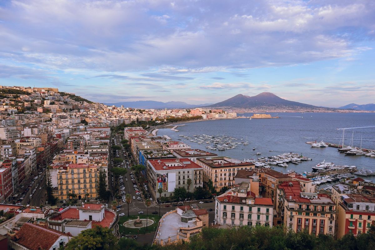 View of Naples with Mount Vesuvius in background