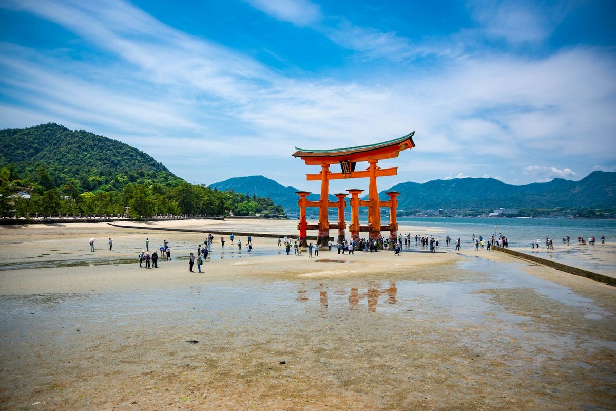 Itsukushima floating torii gate at Miyajima island near Hiroshima