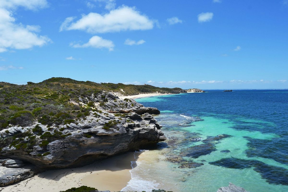 Turquoise beach and clear water at Rottnest Island, Western Australia