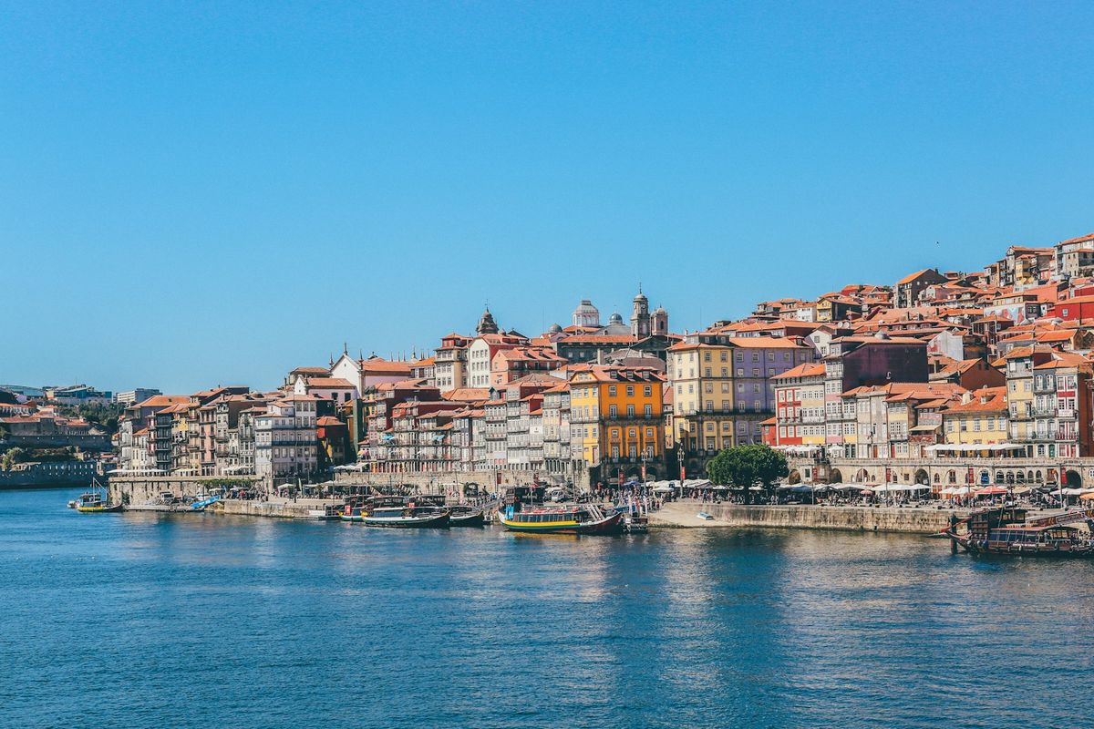 Colourful buildings along the Douro riverbank in Porto