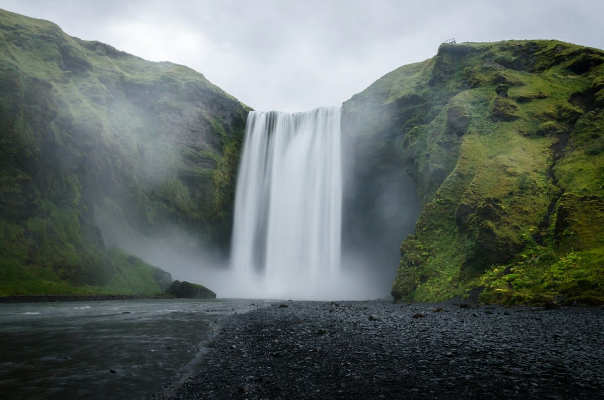 Skogafoss waterfall on Iceland's South Coast