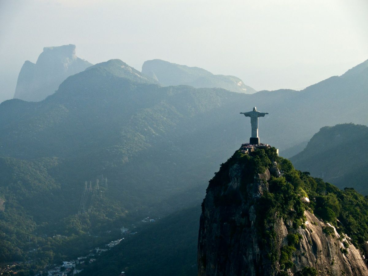 Christ the Redeemer statue atop Corcovado mountain, Rio de Janeiro