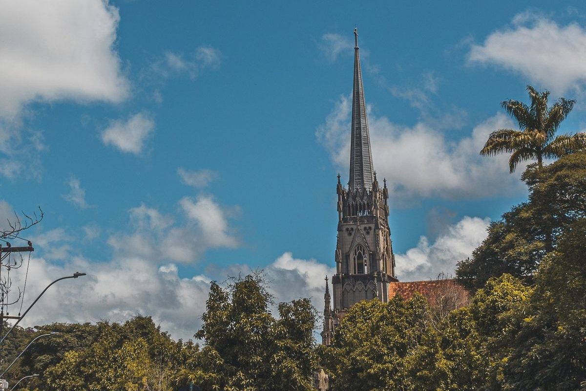 Gothic cathedral of Sao Pedro de Alcantara in Petropolis, Brazil