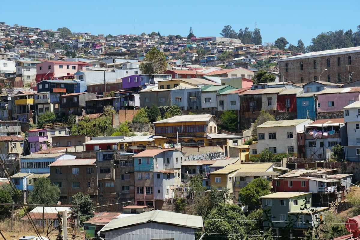 Colorful hillside houses in Valparaiso Chile