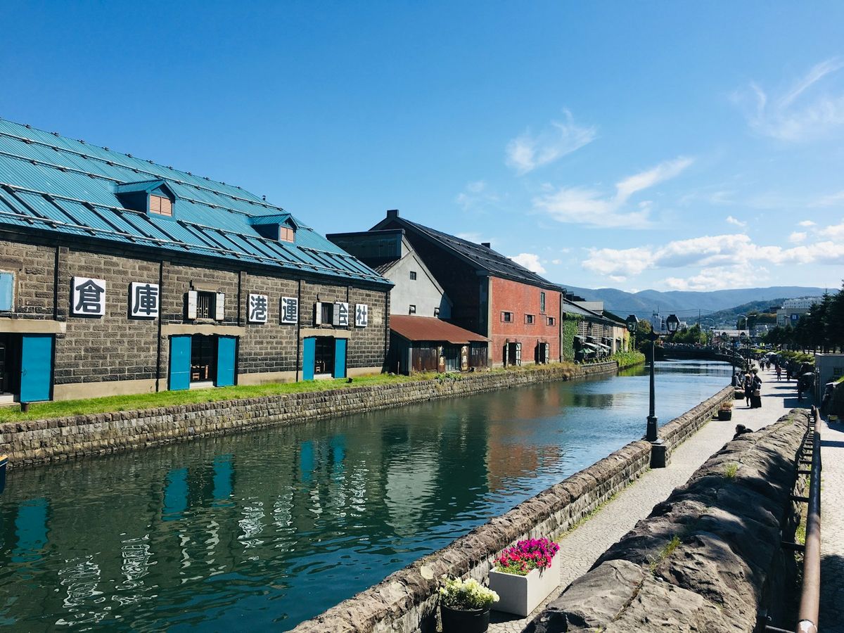 Otaru Canal lined with historic stone warehouses