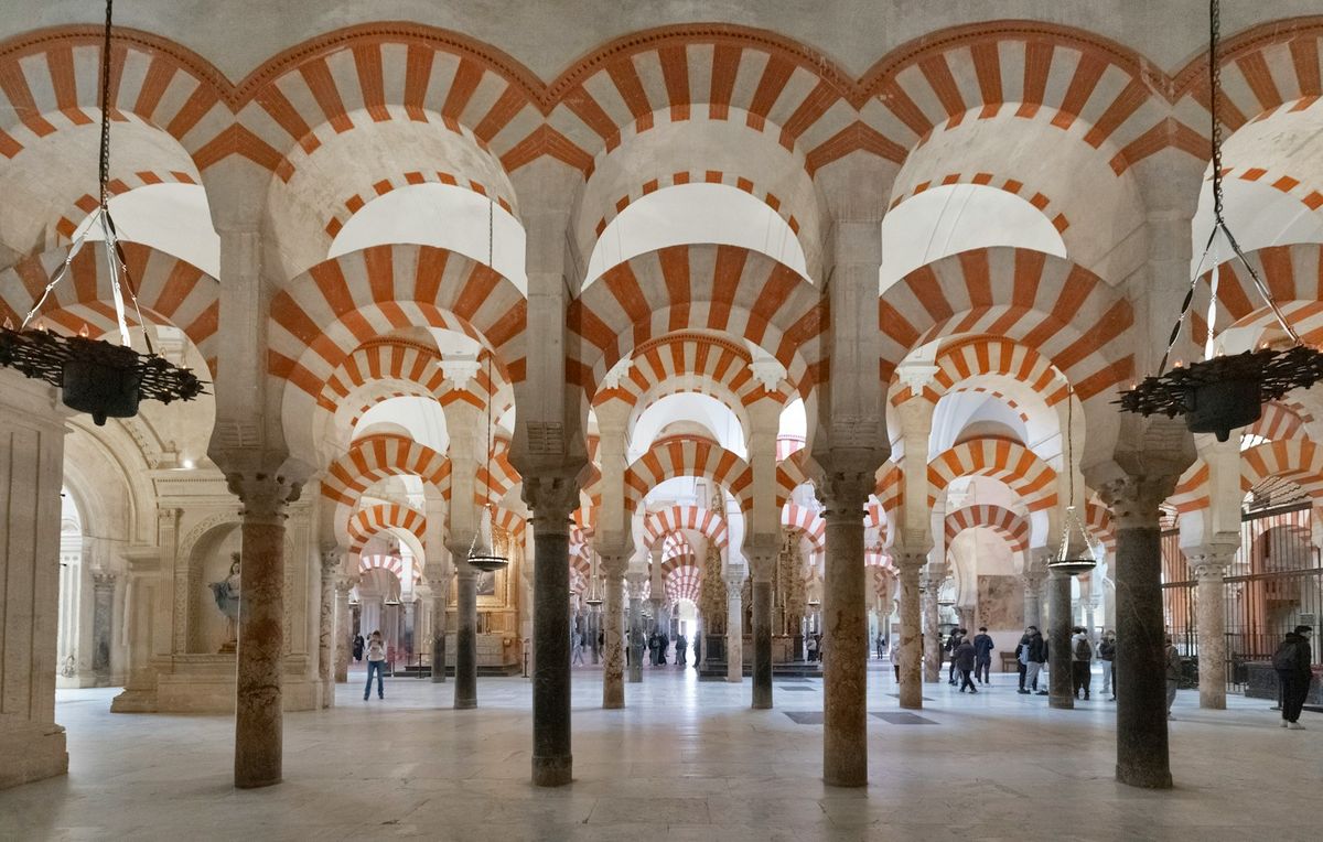 Great Mosque of Cordoba interior with columns and arches