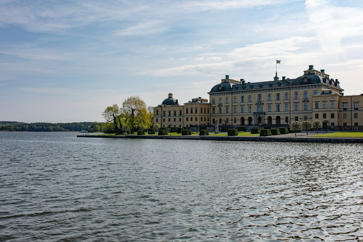 Drottningholm Palace beside the lake near Stockholm