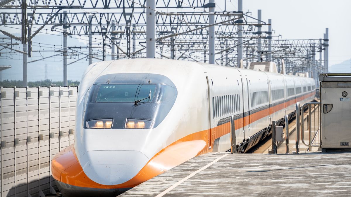 Taiwan High Speed Rail train on tracks