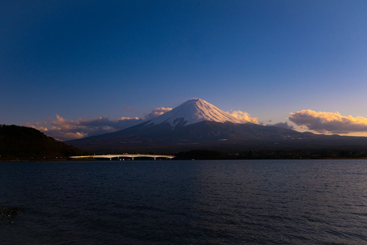 Mount Fuji reflected over Lake Kawaguchi