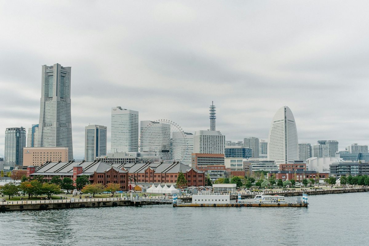 Yokohama Minato Mirai waterfront skyline by day