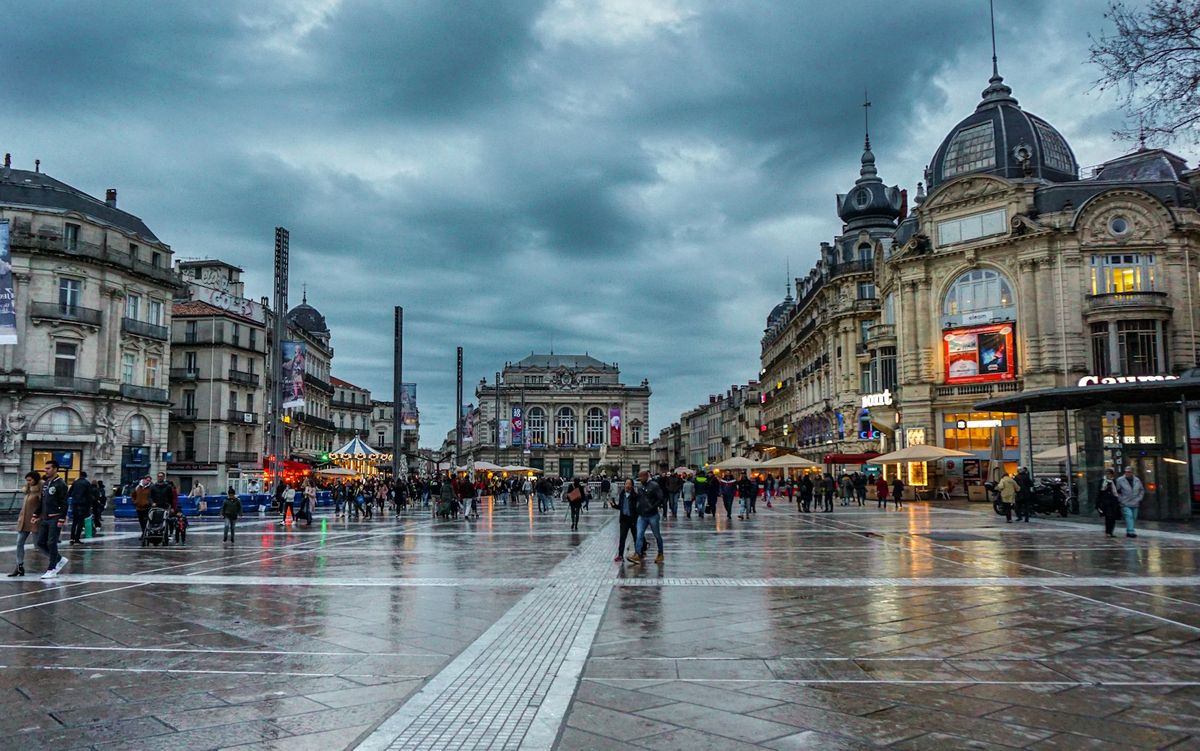 Montpellier street scene with buildings
