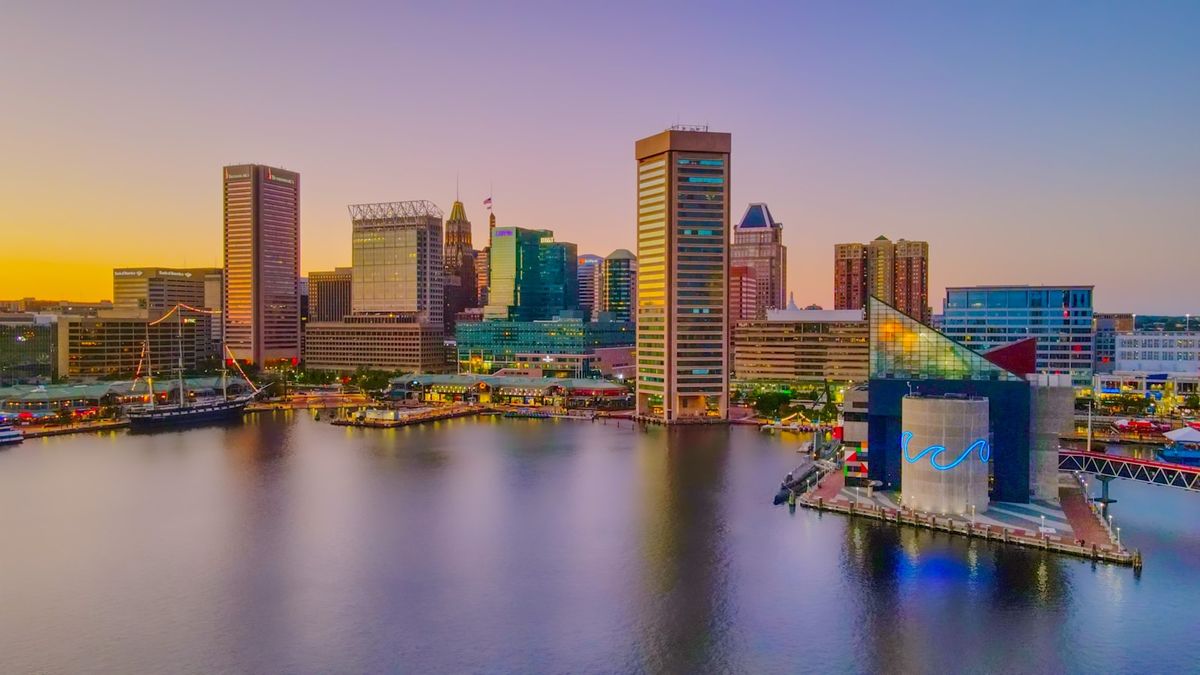 Baltimore skyline and Inner Harbor across the water