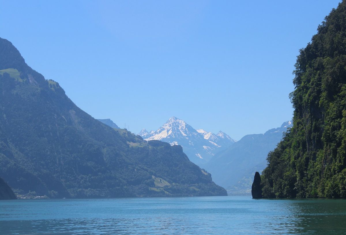 Lake and mountain landscape in Switzerland
