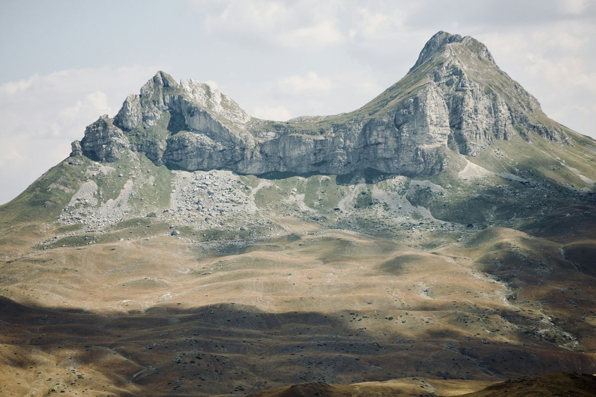 Wide mountain range landscape in the Balkans Montenegro